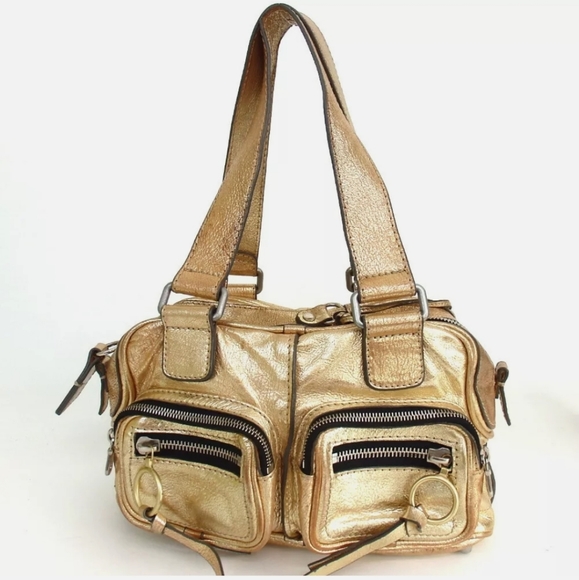 AUTHENTIC GOLD CHLOE BETTY SHOULDER BAG LEATHER - Picture 11 of 12